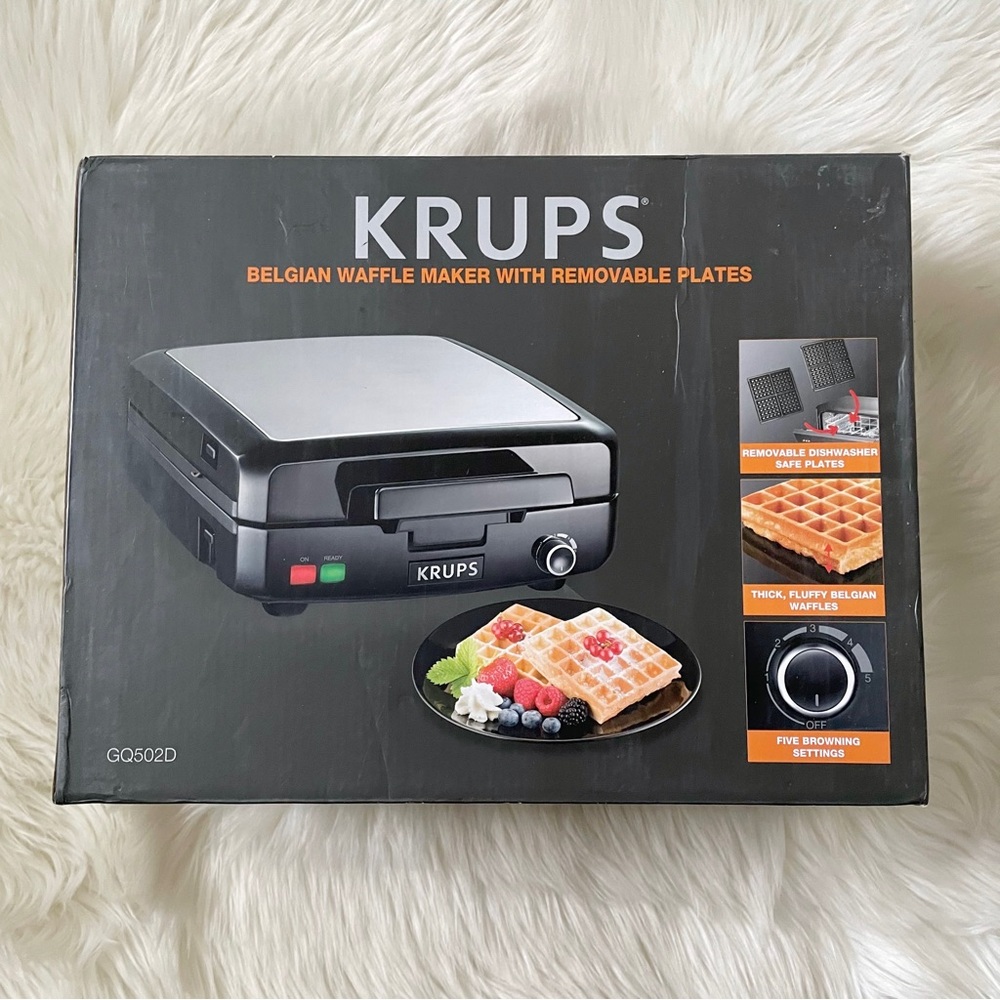 Krups 4-Slice Belgian Waffle Maker  NIB